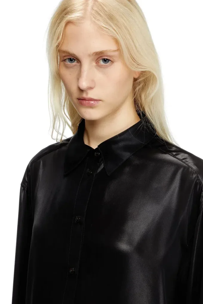 s-simply-c-wn-q1 Fluid shirt in laminated fabric s-simply-c-wn-q1 Fluid shirt in laminated fabric