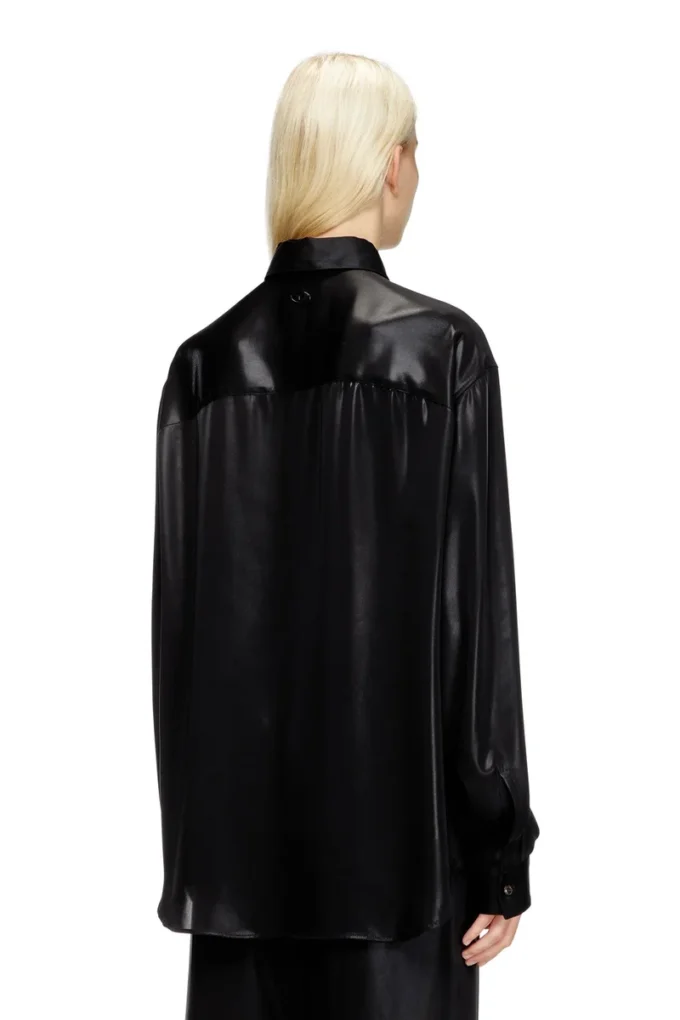 s-simply-c-wn-q1 Fluid shirt in laminated fabric s-simply-c-wn-q1 Fluid shirt in laminated fabric