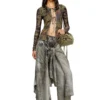 t-afry Tie cardigan with mixed camo prints t-afry Tie cardigan with mixed camo prints