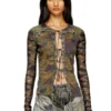t-afry Tie cardigan with mixed camo prints t-afry Tie cardigan with mixed camo prints