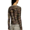 t-afry Tie cardigan with mixed camo prints t-afry Tie cardigan with mixed camo prints