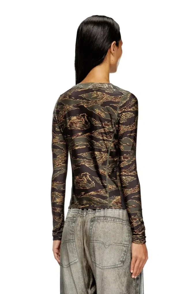 t-afry Tie cardigan with mixed camo prints t-afry Tie cardigan with mixed camo prints