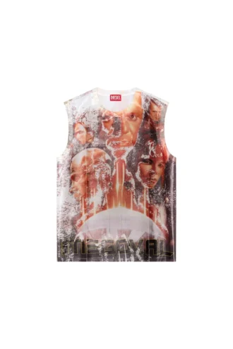 t-birco-p6 Shiny tank top with Diesel film print t-birco-p6 Shiny tank top with Diesel film print