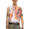 t-birco-p6 Shiny tank top with Diesel film print t-birco-p6 Shiny tank top with Diesel film print