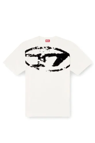t-boxt-n14 T-shirt with distressed flocked logo t-boxt-n14 T-shirt with distressed flocked logo