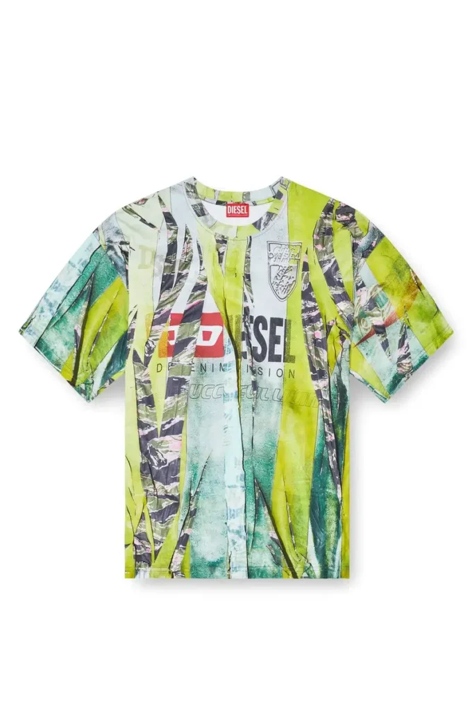 t-boxt-r13 T-shirt with trompe l’oeil cracked print t-boxt-r13 T-shirt with trompe l’oeil cracked print