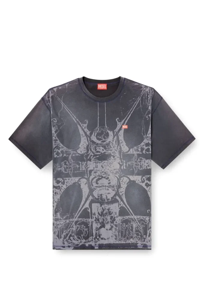 t-boxt-t13 T-shirt with tonal medieval print t-boxt-t13 T-shirt with tonal medieval print