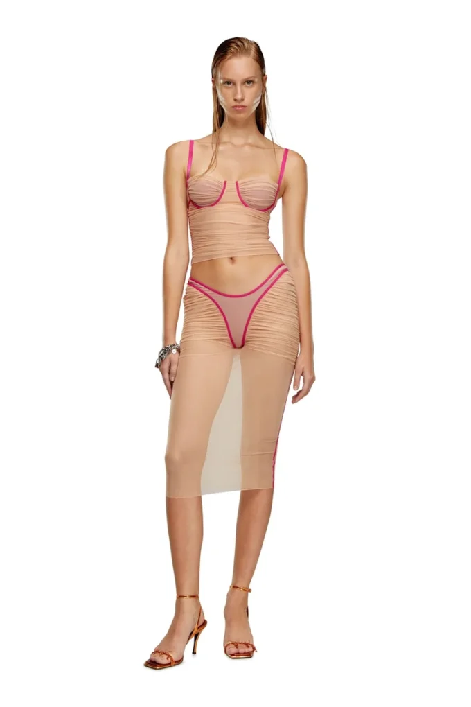 t-hailyna Ruched mesh top with binding t-hailyna Ruched mesh top with binding