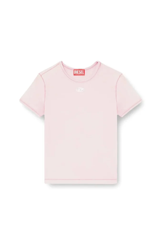 t-uncutieslong-od Slim-fit T-shirt with metallic Oval D t-uncutieslong-od Slim-fit T-shirt with metallic Oval D