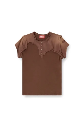 t-unrawy Henley T-shirt with peel-off effect t-unrawy Henley T-shirt with peel-off effect