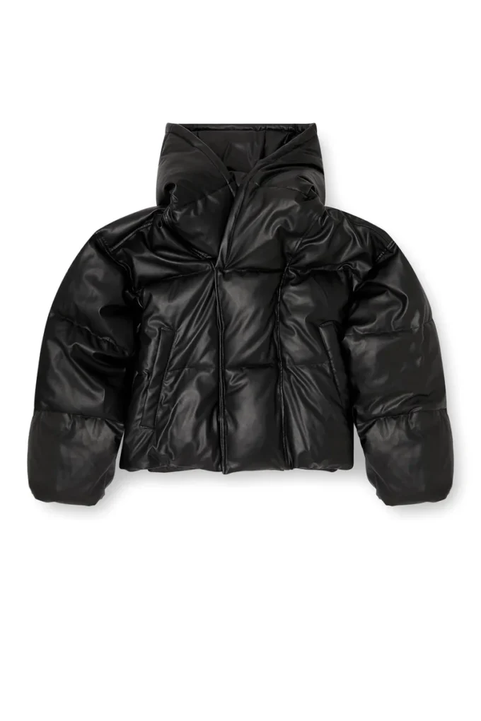 w-myley Hooded puffer jacket in coated fabric w-myley Hooded puffer jacket in coated fabric