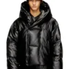 w-myley Hooded puffer jacket in coated fabric w-myley Hooded puffer jacket in coated fabric
